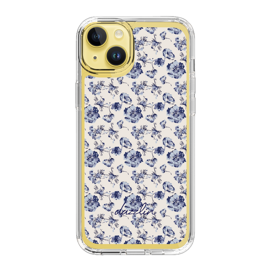 Slim Protection Case［ dazzlin - BlueFlower - Beige ］