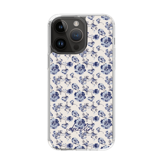 Slim Protection Case［ dazzlin - BlueFlower - Beige ］