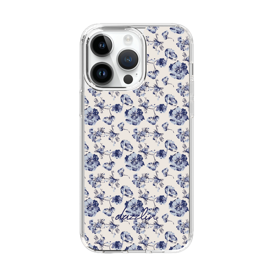 Slim Protection Case［ dazzlin - BlueFlower - Beige ］