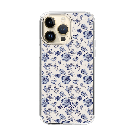Slim Protection Case［ dazzlin - BlueFlower - Beige ］