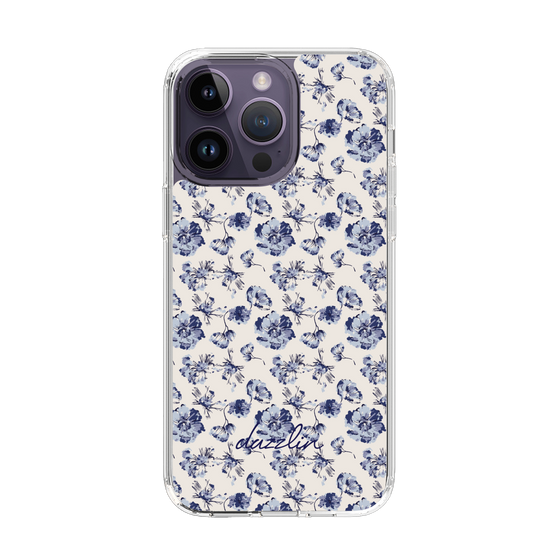 Slim Protection Case［ dazzlin - BlueFlower - Beige ］