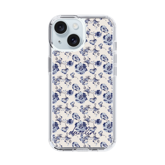 Slim Protection Case［ dazzlin - BlueFlower - Beige ］