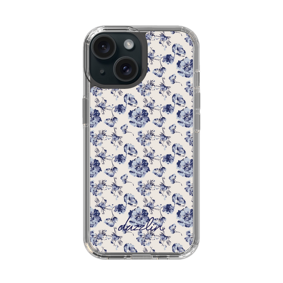 Slim Protection Case［ dazzlin - BlueFlower - Beige ］