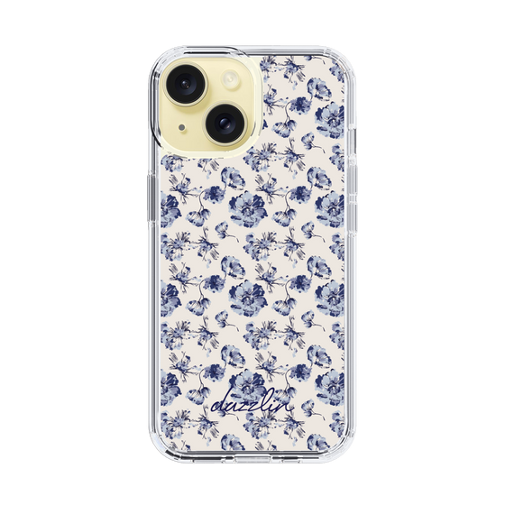 Slim Protection Case［ dazzlin - BlueFlower - Beige ］