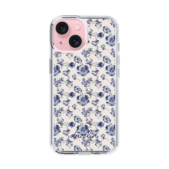 Slim Protection Case［ dazzlin - BlueFlower - Beige ］