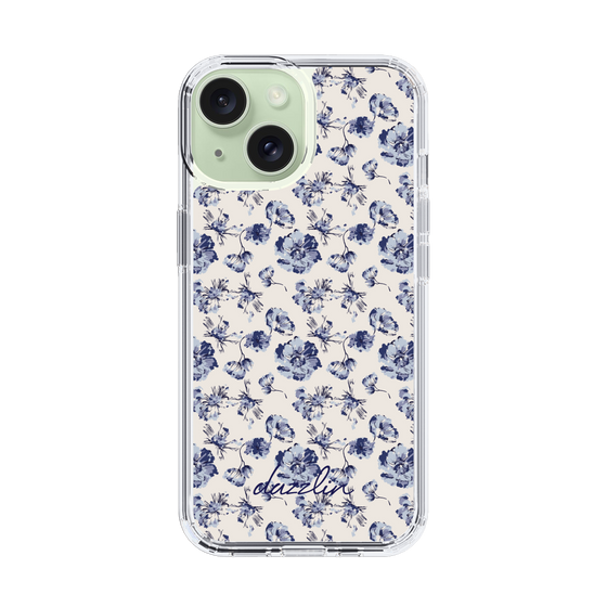 Slim Protection Case［ dazzlin - BlueFlower - Beige ］