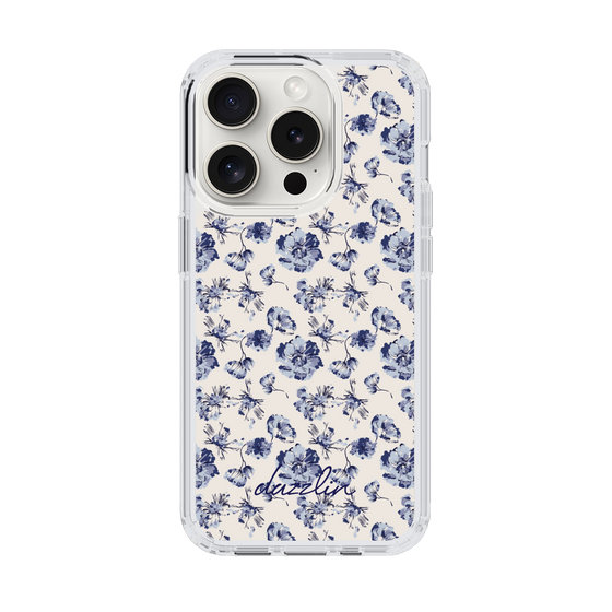 Slim Protection Case［ dazzlin - BlueFlower - Beige ］