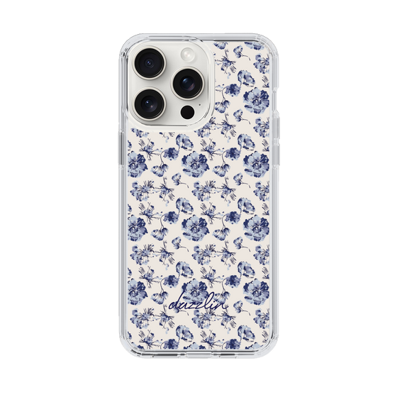 Slim Protection Case［ dazzlin - BlueFlower - Beige ］