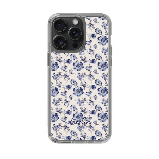 Slim Protection Case［ dazzlin - BlueFlower - Beige ］