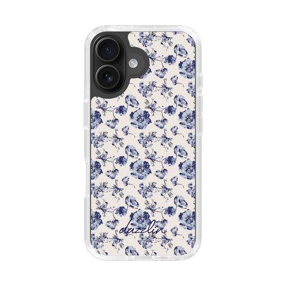 Slim Protection Case［ dazzlin - BlueFlower - Beige ］