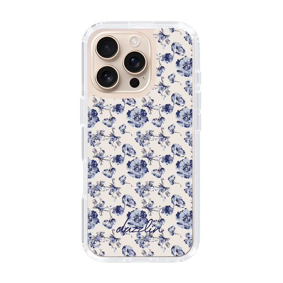 Slim Protection Case［ dazzlin - BlueFlower - Beige ］