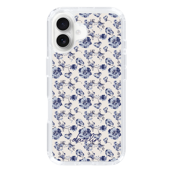 Slim Protection Case［ dazzlin - BlueFlower - Beige ］