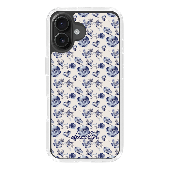 Slim Protection Case［ dazzlin - BlueFlower - Beige ］