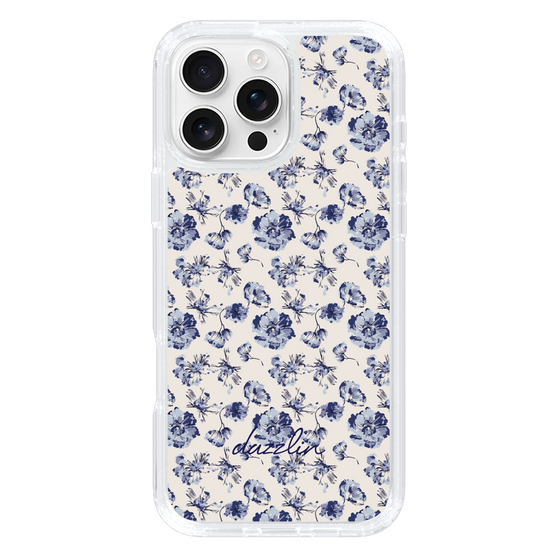 Slim Protection Case［ dazzlin - BlueFlower - Beige ］