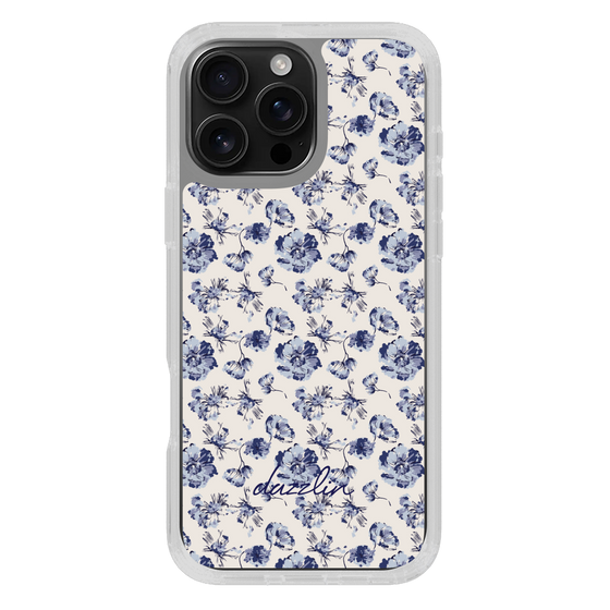 Slim Protection Case［ dazzlin - BlueFlower - Beige ］