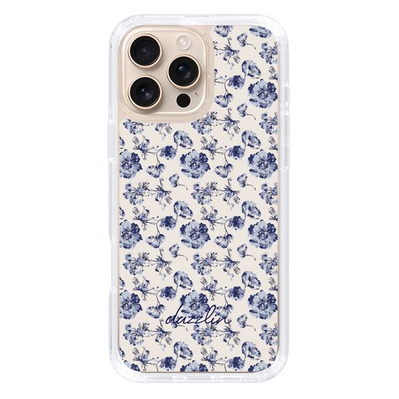 Slim Protection Case［ dazzlin - BlueFlower - Beige ］