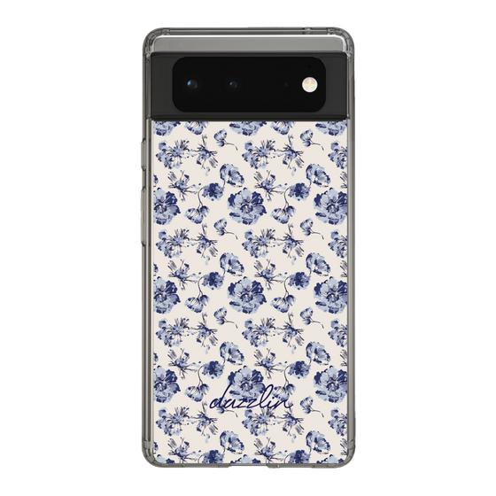 Slim Protection Case［ dazzlin - BlueFlower - Beige ］