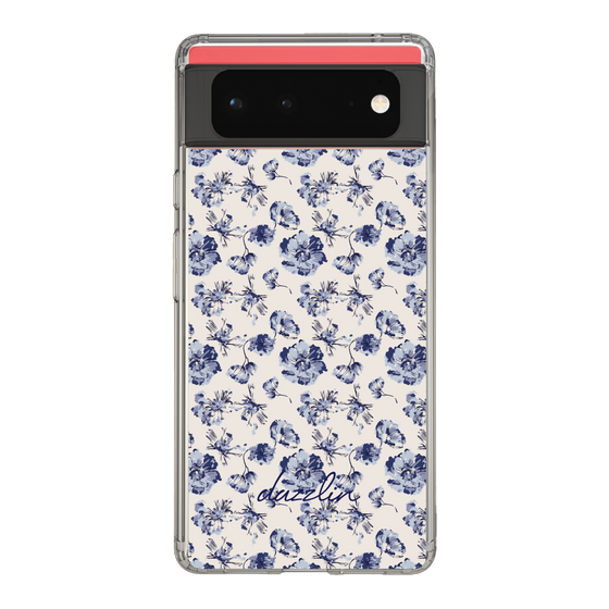 Slim Protection Case［ dazzlin - BlueFlower - Beige ］