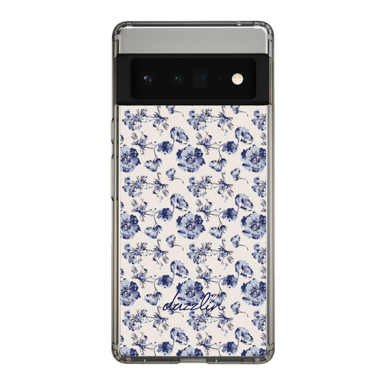 Slim Protection Case［ dazzlin - BlueFlower - Beige ］