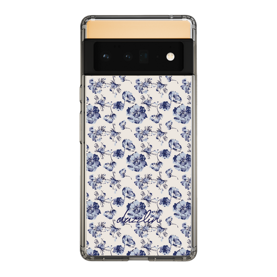 Slim Protection Case［ dazzlin - BlueFlower - Beige ］