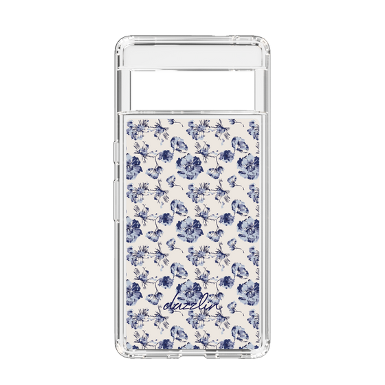 Slim Protection Case［ dazzlin - BlueFlower - Beige ］