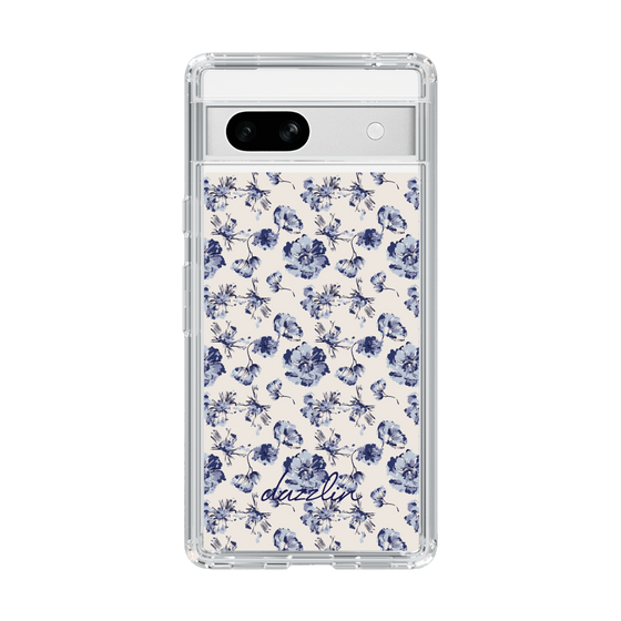 Slim Protection Case［ dazzlin - BlueFlower - Beige ］