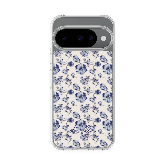 Slim Protection Case［ dazzlin - BlueFlower - Beige ］