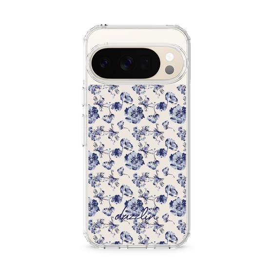 Slim Protection Case［ dazzlin - BlueFlower - Beige ］