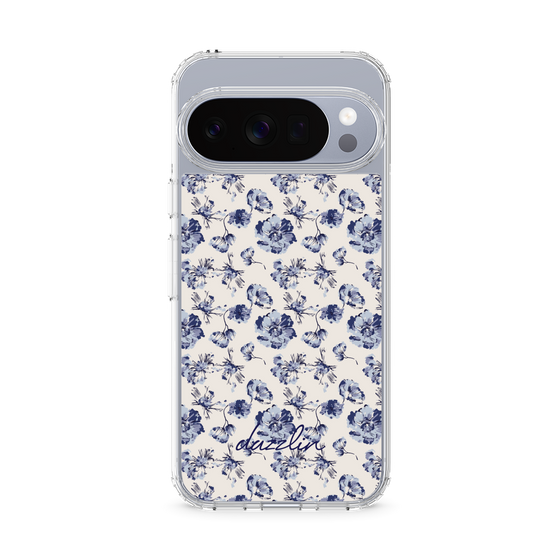 Slim Protection Case［ dazzlin - BlueFlower - Beige ］