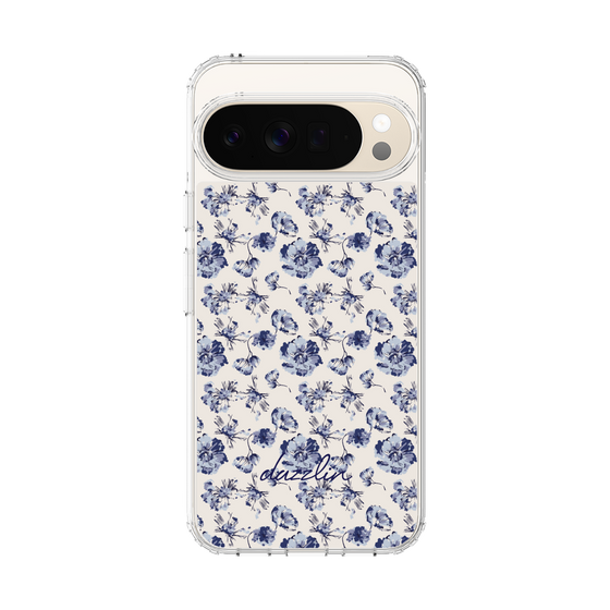 Slim Protection Case［ dazzlin - BlueFlower - Beige ］