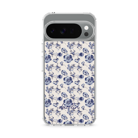 Slim Protection Case［ dazzlin - BlueFlower - Beige ］