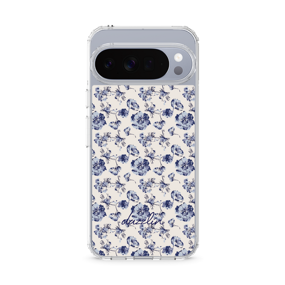 Slim Protection Case［ dazzlin - BlueFlower - Beige ］