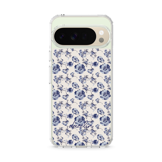 Slim Protection Case［ dazzlin - BlueFlower - Beige ］