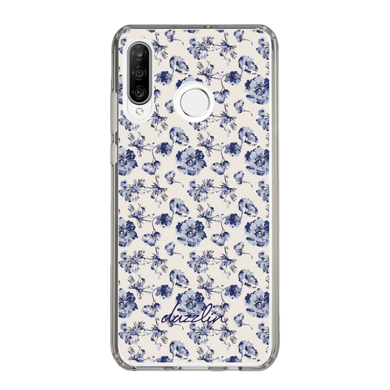 Slim Protection Case［ dazzlin - BlueFlower - Beige ］