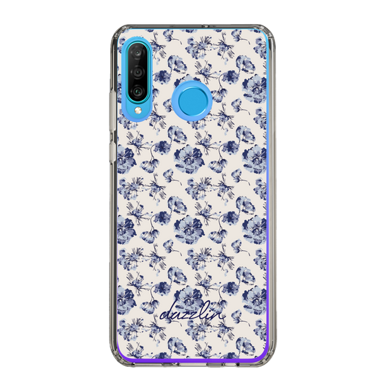 Slim Protection Case［ dazzlin - BlueFlower - Beige ］