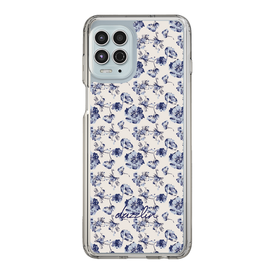Slim Protection Case［ dazzlin - BlueFlower - Beige ］