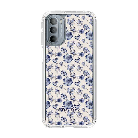 Slim Protection Case［ dazzlin - BlueFlower - Beige ］
