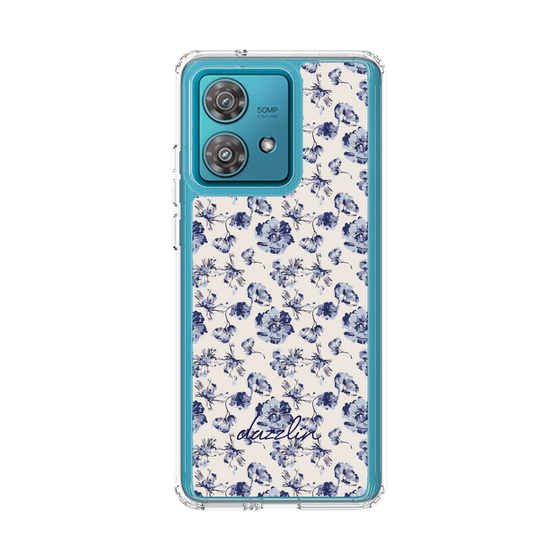 Slim Protection Case［ dazzlin - BlueFlower - Beige ］