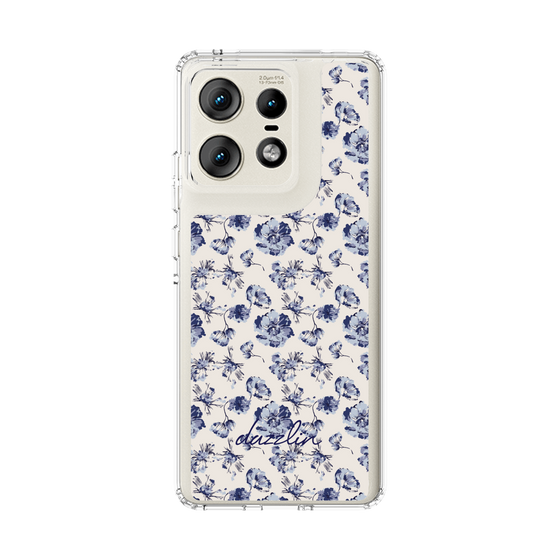 Slim Protection Case［ dazzlin - BlueFlower - Beige ］