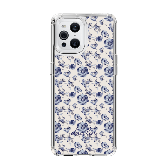 Slim Protection Case［ dazzlin - BlueFlower - Beige ］
