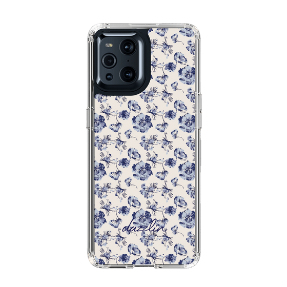 Slim Protection Case［ dazzlin - BlueFlower - Beige ］