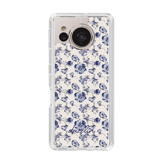 Slim Protection Case［ dazzlin - BlueFlower - Beige ］