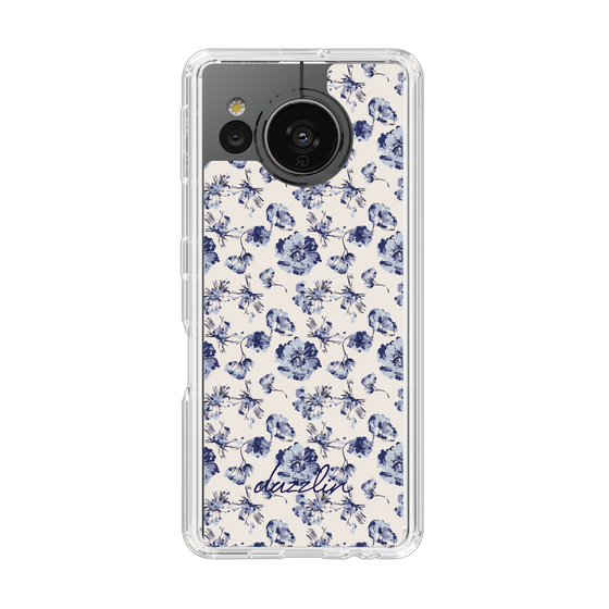 Slim Protection Case［ dazzlin - BlueFlower - Beige ］