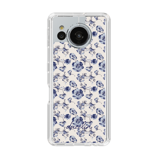 Slim Protection Case［ dazzlin - BlueFlower - Beige ］