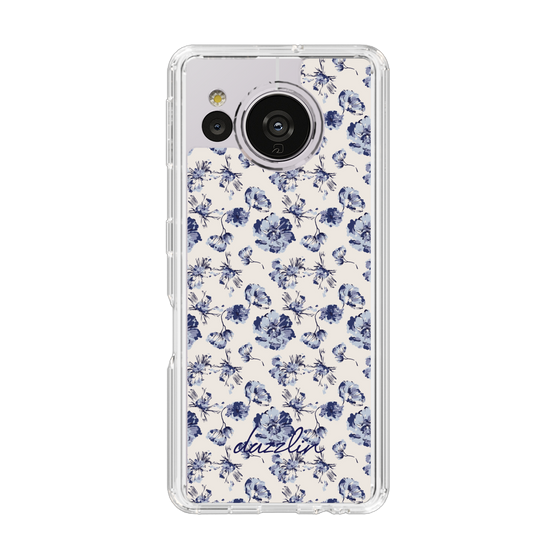 Slim Protection Case［ dazzlin - BlueFlower - Beige ］