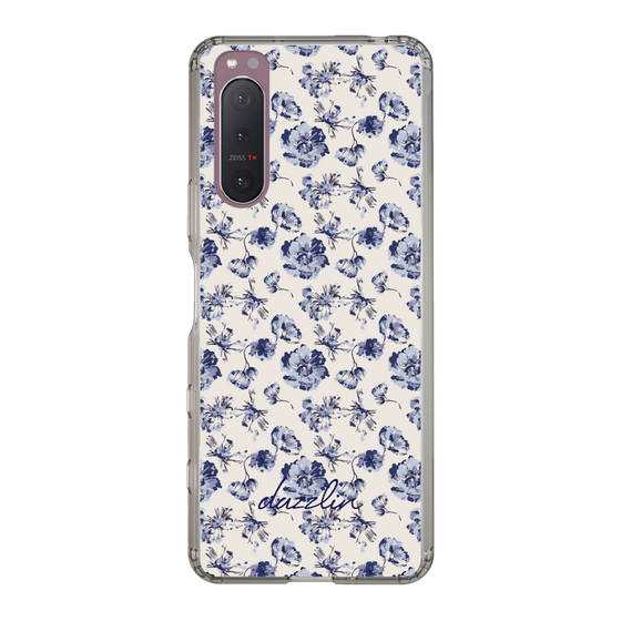 Slim Protection Case［ dazzlin - BlueFlower - Beige ］