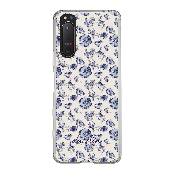 Slim Protection Case［ dazzlin - BlueFlower - Beige ］