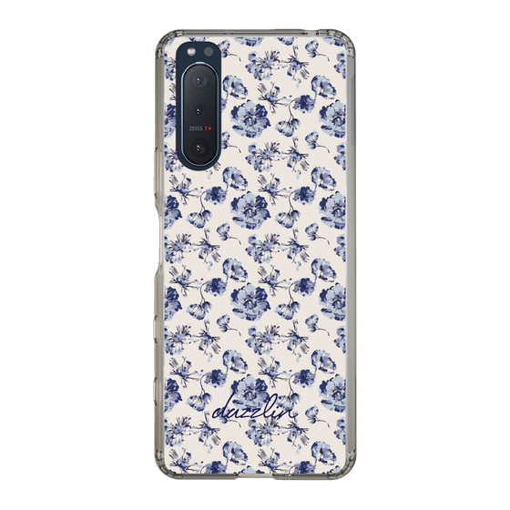 Slim Protection Case［ dazzlin - BlueFlower - Beige ］