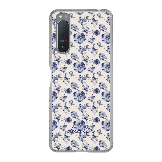 Slim Protection Case［ dazzlin - BlueFlower - Beige ］