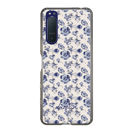 Slim Protection Case［ dazzlin - BlueFlower - Beige ］